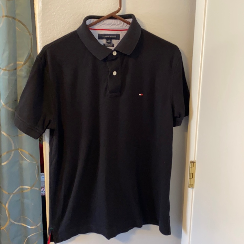 Black Tommy Hilfiger polo